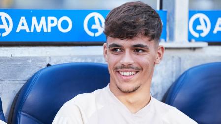 Gabri Veiga en el banquillo del Celta el pasado fin de semana en el Reale Arena de San Sebastián