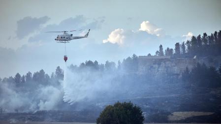 Fotos del incendio forestal en Valdizarbe. /