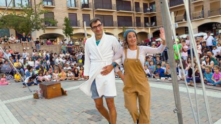 Espectáculos del Festival de Circo de Navarra en la plaza de los Fueros de Tudela.