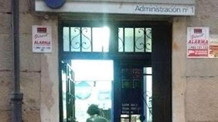 La administración de lotería situada en la calle Mayor 13 de Tafalla