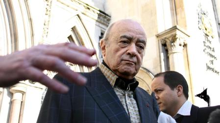 Imagen de archivo de Mohamed Al Fayed a la salida de la sede del Tribunal Superior.