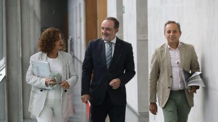 Javier Esparza a su llegada a la Mesa y Junta del Parlamento