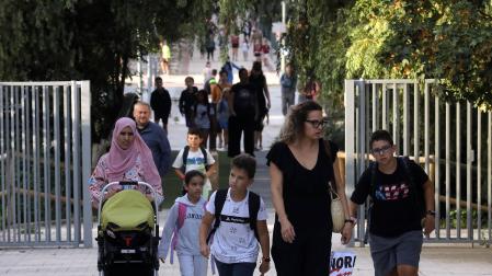 Fotos del inicio del curso escolar 2023/24 en el Colegio Público Hermanas Úriz Pi de Sarriguren.