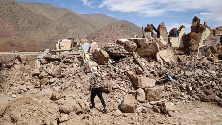 Devastación en la localidad de Talat N'Yaaqoub, al sur de Marrakesh