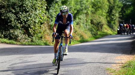 El ciclista burladés Óscar Rodríguez, en la etapa del Tour de Limousin en la que hizo segundo