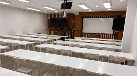 Una de las aulas de Academia Oposita en la calle Iturrama, 43 bis de Pamplona