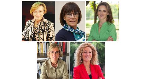 En la fila superior, de izda. a dcha., Carmen Asiain, Mercedes Ferro e Hildegart González. Debajo, de izda. a dcha., Blanca Marín Fernández y Cristina García-Vivar.