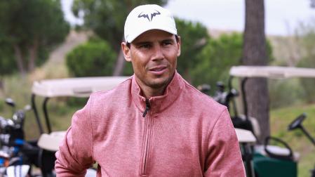 El tenista Rafa Nadal durante el Torneo de Golf solidario a favor de la Gasol Foundation en el Club de Golf Santander de Boadilla del Monte, en Madrid