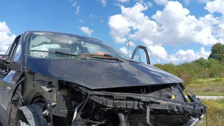 Vehículo accidentado en Alsasua
