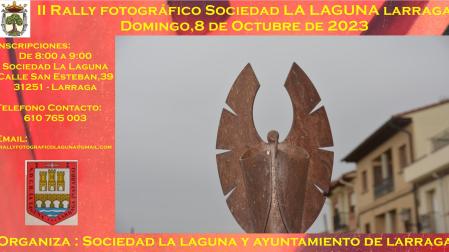 Cartel del II Rally fotográfico sociedad La Laguna de Larraga