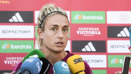Alexia Putellas, en sus declaraciones ante los medios este domingo en Sevilla