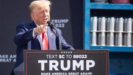 Trump afirma en un acto de campaña que quiere comprarse un arma, pese a que lo tiene prohibido
