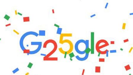 El "doodle" del día celebra los 25 años de Google