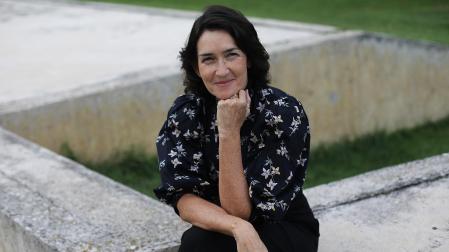 La guionista Ángeles González-Sinde, ayer, en el Civican de Pamplona