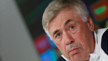 l entrenador del Real Madrid, Carlo Ancelotti, en rueda de prensa después del entrenamiento del equipo este viernes