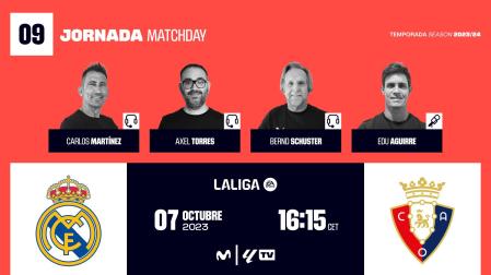 Carlos Martínez, Axel Torres, Bernd Schuster y Edu Aguirre narraron el Real Madrid-Osasuna en Movistar