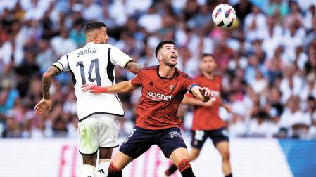 David García, que no estuvo acertado, junto a Joselu, autor del cuarto gol
