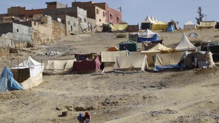 Tiendas de campaña donde se alojan familias supervivientes del terremoto de Marruecos