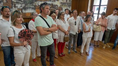 Cargos electos de la comarca, en la recepción del día de la merindad de las pasadas fiestas de Estella