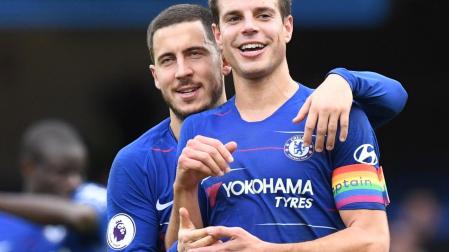 Hazard y Azpilicueta, en un partido frente al Fulham en 2018
