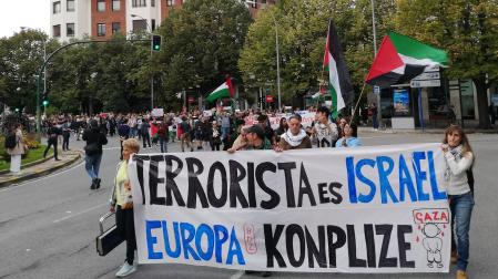 Manifestación en Pamplona en apoyo de Palestina