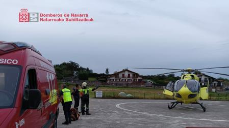 El motorista herido en el puerto de Otsondo ha sido evacuado en un helicóptero medicalizado a un hospital francés