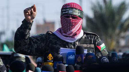 El portavoz de las Brigadas Ezedin al Qassam, brazo armado de Hamás, Abú Obeida