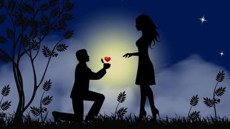 Ilustración de una pareja de enamorados