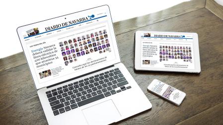 Fotomontaje de la web de Diario de Navarra en diferentes dispositivos