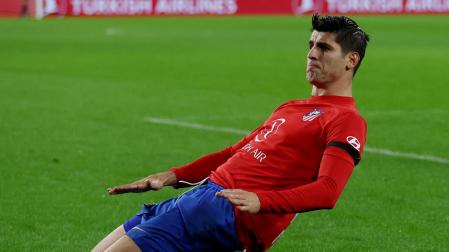 Morata celebra el segundo gol del Atlético de Madrid