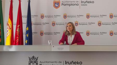 La alcaldesa de Pamplona, Cristina Ibarrola, en la rueda de prensa

EUROPA PRESS

30/10/2023