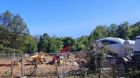 Detalle de las obras emprendidas en el futuro solar del Guardetxe.