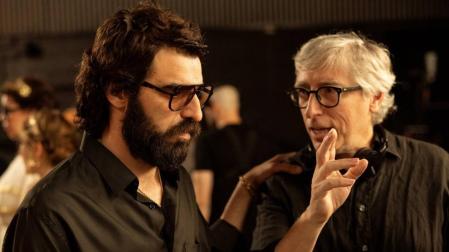 David Verdaguer y David Trueba durante el rodaje de la película 'Saben aquell'