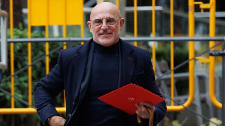 El seleccionador español masculino, Luis de la Fuente, sale de declarar en la Audiencia Nacional por el 'caso Rubiales'