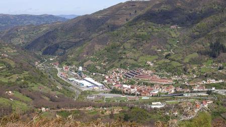 Vista de Moreda, en el municipio asturiano de Aller