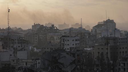Edificios destruidos por los bombardeos en el norte de la Franja de Gaza