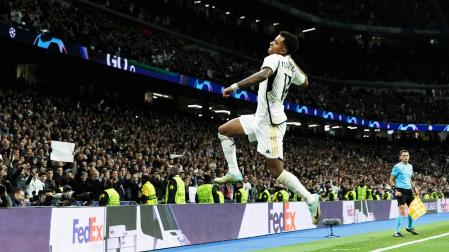 Rodrygo Goes celebra su tanto, que ponía el 3-0 definitivo en el marcador