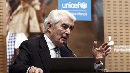 Gustavo Suárez, presidente de Unicef España, durante su intervención en Civican