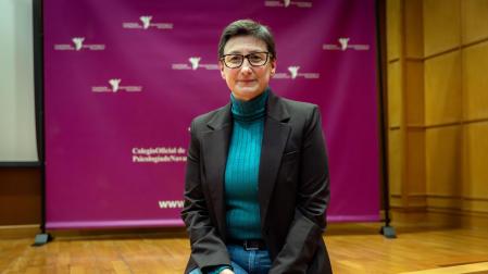 Alicia Ruiz Oria momentos después de su intervención en el Planetario de Pamplona
