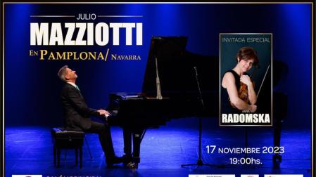 Velada de piano con Julio Mazziotti y Anna Radomska (violín) esta tarde en el Nuevo Casino.
