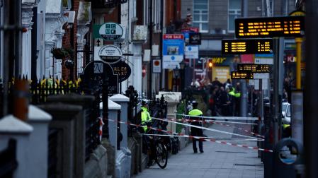 La Policía, en el lugar de los hechos, en el centro de Dublín