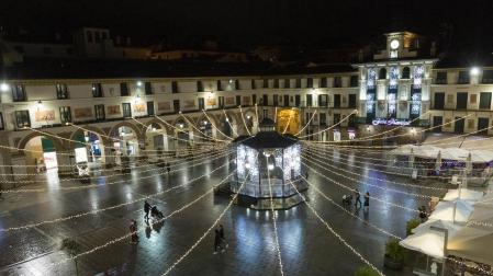 Imagen de la iluminación que lució en la plaza de los Fueros de Tudela durante la pasada Navidad
