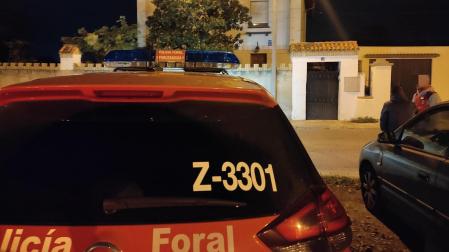 Policía Foral en el lugar de los hechos