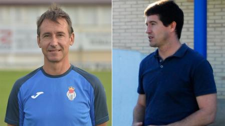 Jorga Sola (izda.) el técnico destituido y David Ruiz (dcha,.) su sustituto./