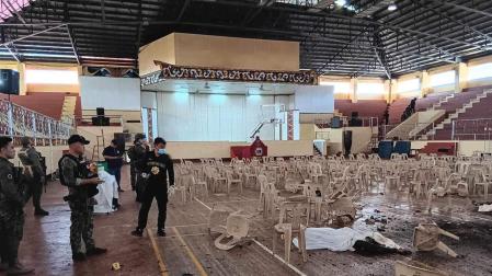 Lugar de la explosión. La misa se oficiaba en el gimnasio de la Universidad Estatal de Mindana