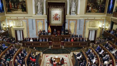 Vista general de la solemne apertura de la XV Legislatura, en una sesión conjunta de las Cortes Generales que se celebra en el Congreso