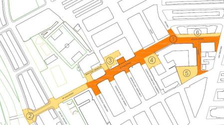 Plano de las calles María Auxiliadora y Subiza, del barrio de la Txantrea, que se renovarán
