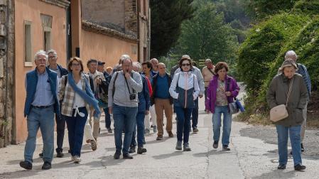 Un grupo de turistas recorre Estella en una de las visitas guiadas que ofrece Navark
