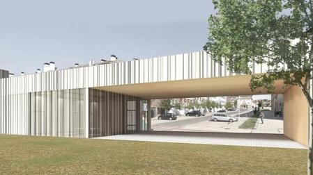 Recreación del futuro edificio cultural que se ha previsto construir en Ayegui, en la calle Merindad de Estella