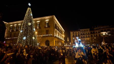 Visita del Olentzero a Pamplona este domingo, 24 de diciembre./